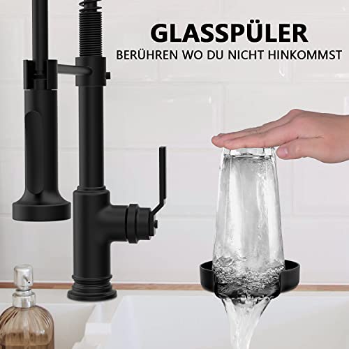 DJS Glasspüler,Vollautomatisch Gläserspüler,Edelstahl Cup Washer mit Silikonpolster,Glas Spüler für Küchenspüle