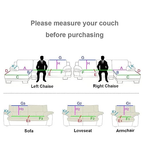 MTHGH Sofabezug Ecksofa l Form Wasserdicht，sofaschoner rutschfest Hund Katze Couch Überzug Ecksofa u Form Decke Universal 3/2/4/1sitzer Sofa,#1-70x70cm